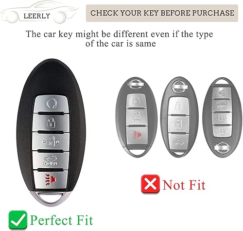 Miniatura 3 de LEERLY Funda para llavero para accesorios Nissan, Blanco