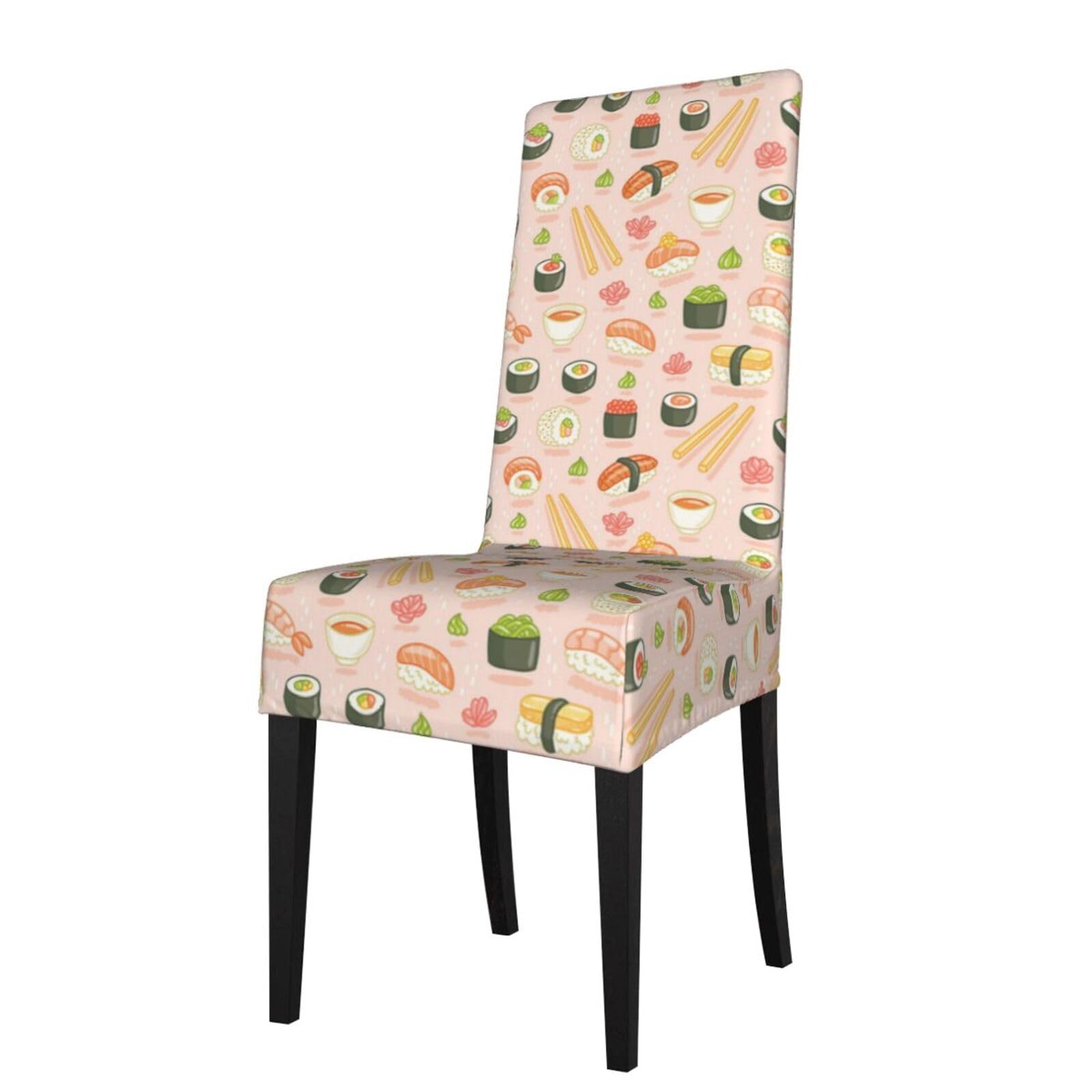 LKYMOH Kawaii Sushi, Chair Covers Stretch Chair Slipcovers for Dining Room, for Party Pet Protection Universal Fit Soft Polyester