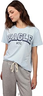 تيشرت فضفاض اوفر سايز مزين برسمة جرافيكية لشعار الماركة، للنساء، من أمريكان ايجل