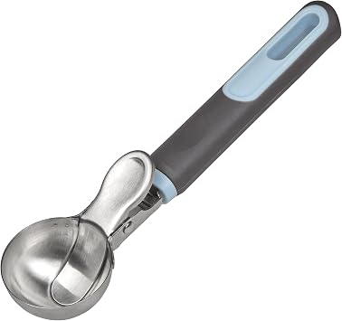 Chef Aid Ice Cream Scoop, Soft Grip Handle, Ergonomic Thumb Grip for Comfort & Control, Durable Kitchen Utensil for Everyday Cooking Tasks