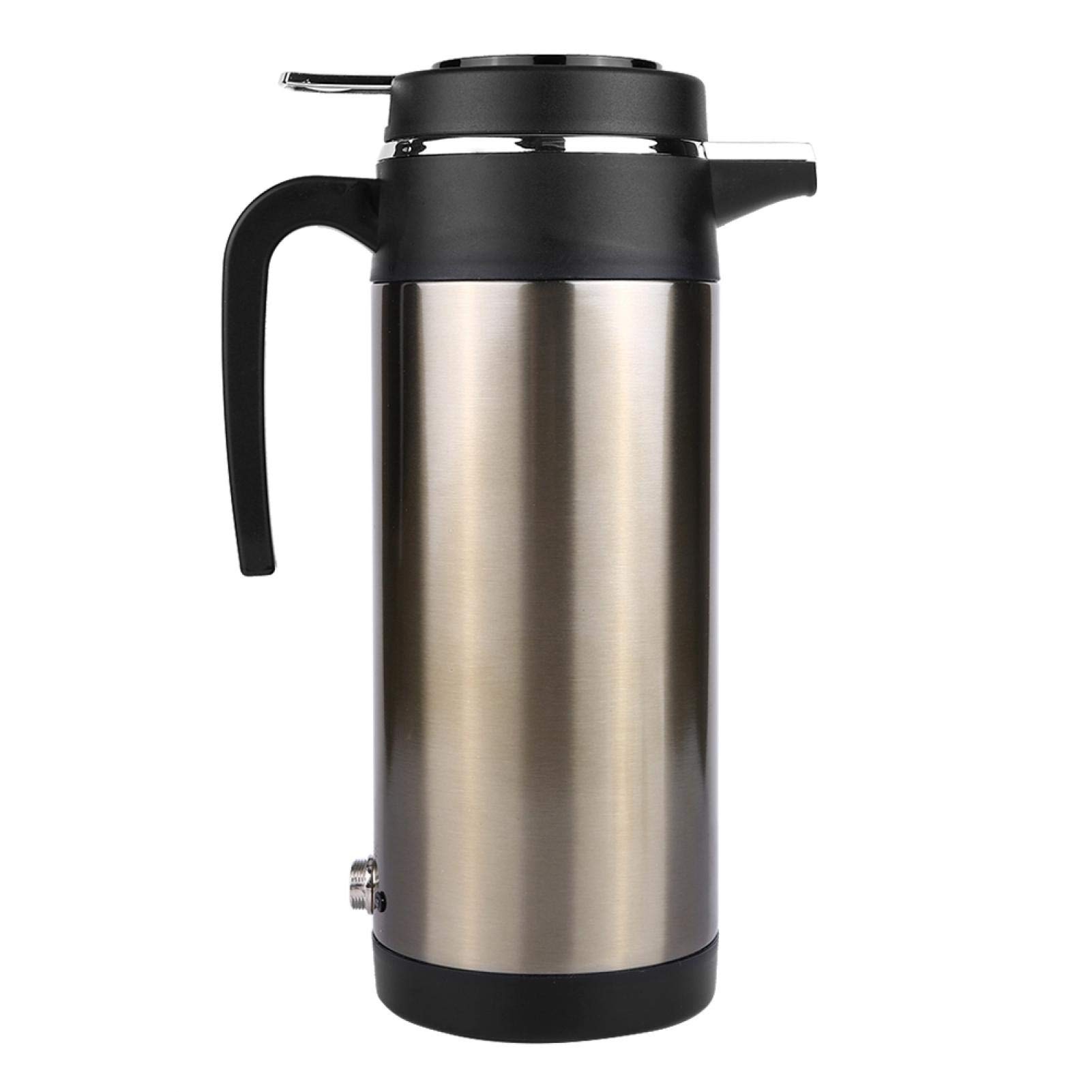 Electric Kettle Boiler, 1200ML Electric In-car Kettle, Car Heating Cup, Travel Thermoses Heating Water Bottle Stainless Steel 12V/24V (12V)