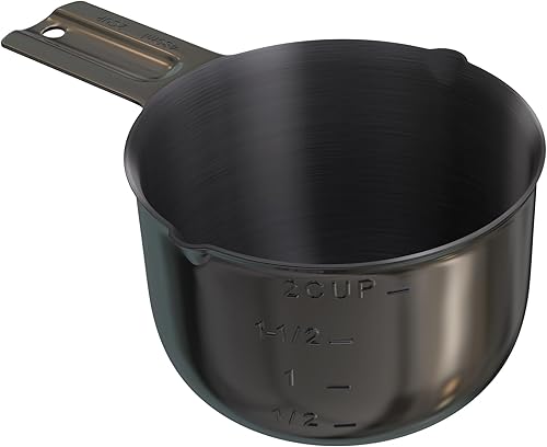 Color Up Taza medidora prémium de 2 tazas (16.2 fl oz), acabado negro de acero inoxidable, construcción de una pieza, apta para lavavajillas, disponible en Yaxa Peru
