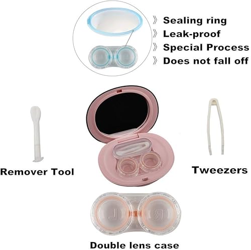 Miniatura 3 de MUDOR Exquisita funda para lentes de contacto  Mini estuche de viaje para lentes de contacto incluye herramienta de extracción con pinzas y