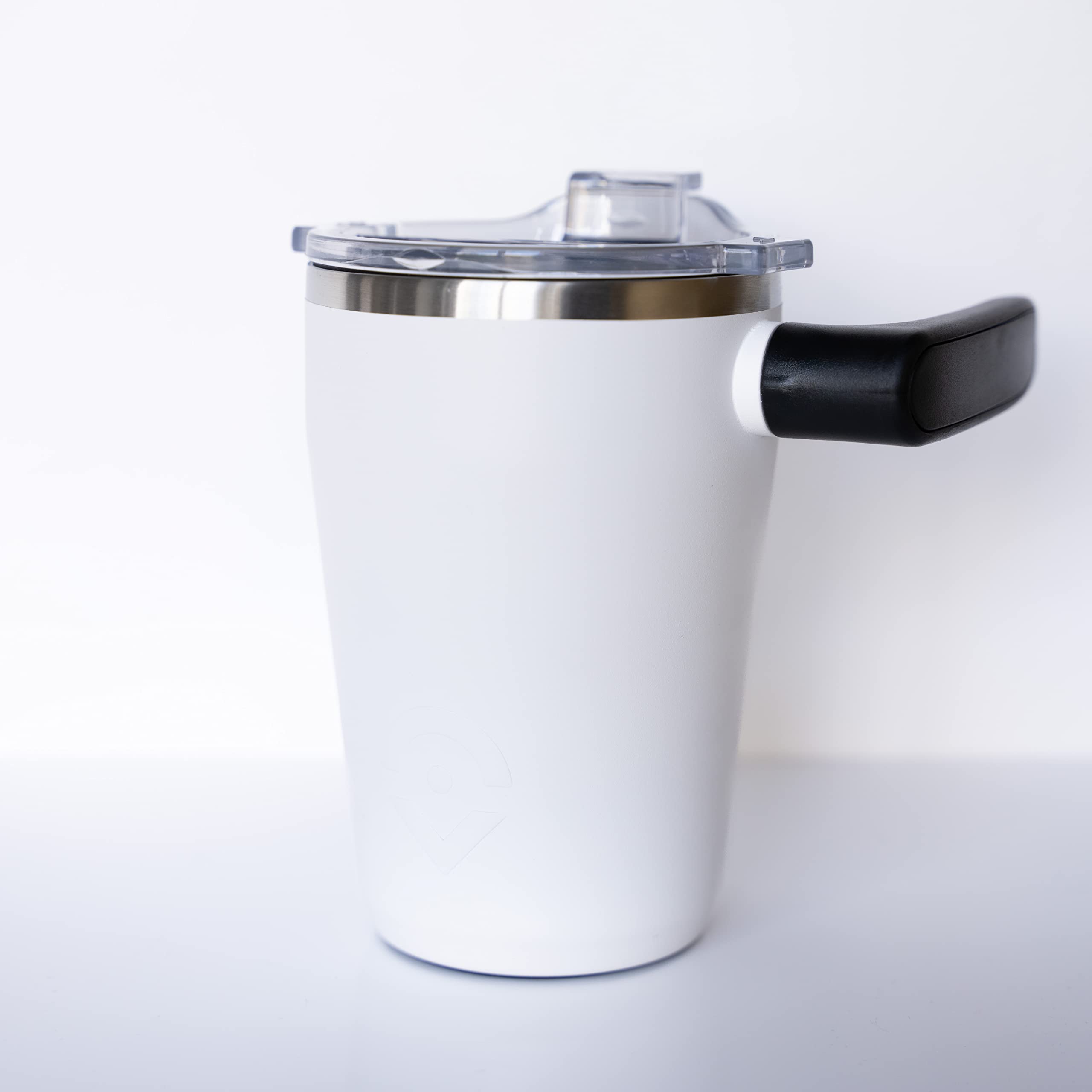 OUTSIDER Stainless Steel Vacuum Insulated Coffee Mug/Cup with Rotating Handle and Spill Proof Lid ?Çô Great Travel Tumbler for Outdoor, Home, Office ?Çô 17 ounces, White