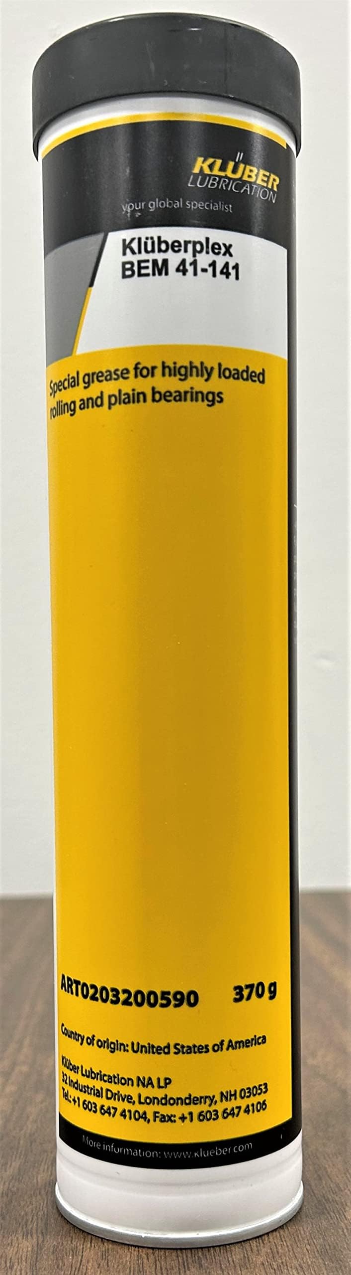 Kluber Lubrication KLUBERPLEX BEM 41-141 Grease for Highly Loaded Rolling Bearings in Wind Turbines- Rotors-Generators in Wind Power Stations 370 g Cartridge