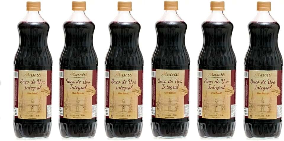 Kit 6 Garrafas Suco Integral Uva Bôrdo 1l Vinicola Masotti