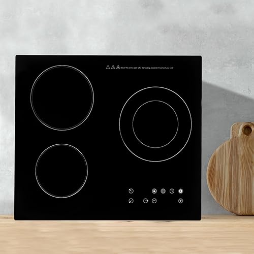 Miniatura 6 de Estufa eléctrica de 24 pulgadas, 2600 W, 3 quemadores, control de perilla de 110 V, con 9 niveles de calefacción para cocinas, hoteles, restaurantes