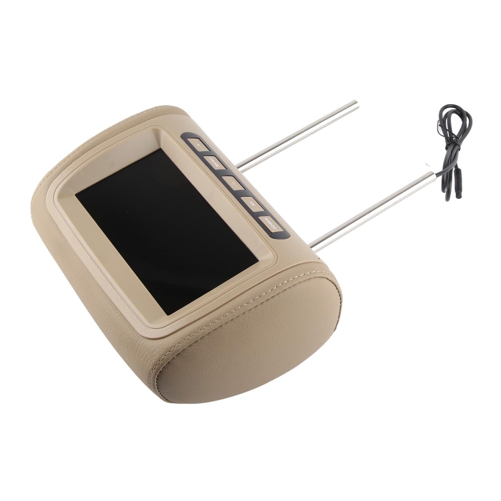 Reproductor de Vídeo LCD Universal para Reposacabezas de Coche, 7 Pulgadas, Control Inalámbrico, Pantalla MP5, Marrón, con Transmisor Infrarrojo de Doble Canal para