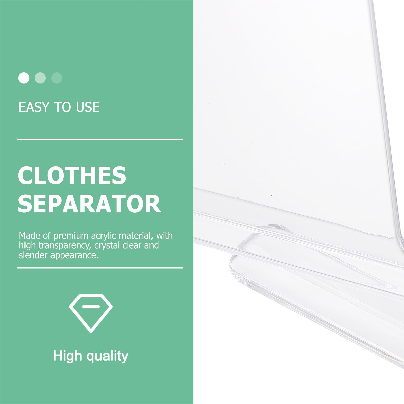 Divisores Organizadores Transparentes para Armarios 2 Piezas, Separadores de Plástico Abs, Divisor de Estantes Ajustable para Ropa, Cocina y Oficina, Optimiza Espacio
