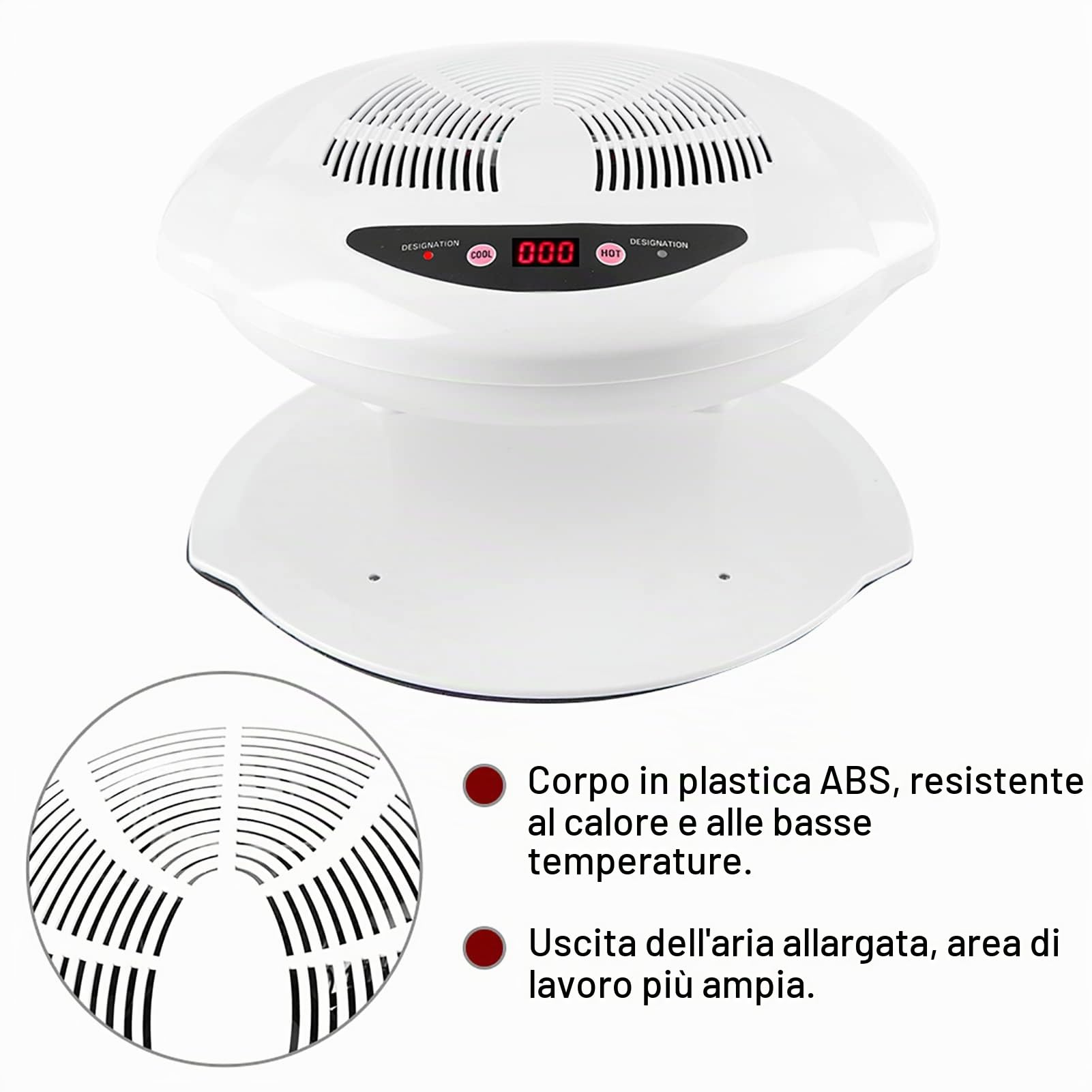 Asciuga Smalto Spray, Lampada Asciuga Smalto Normale, Ventola per Asciuga Unghie Aria Calda e Fredda Asciuga Unghie Aria Asciuga Smalto Ad Aria Nail Dehydrator per Asciugare Smalto