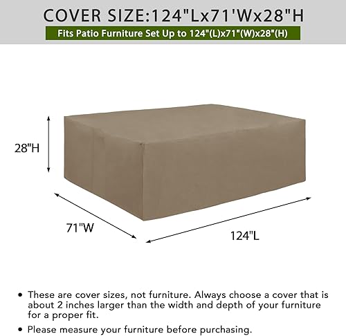 Miniatura 81 de Easy-Going Funda resistente 600D para muebles de patio, juego de mesa y silla rectangular para exteriores, funda impermeable para muebles Negro