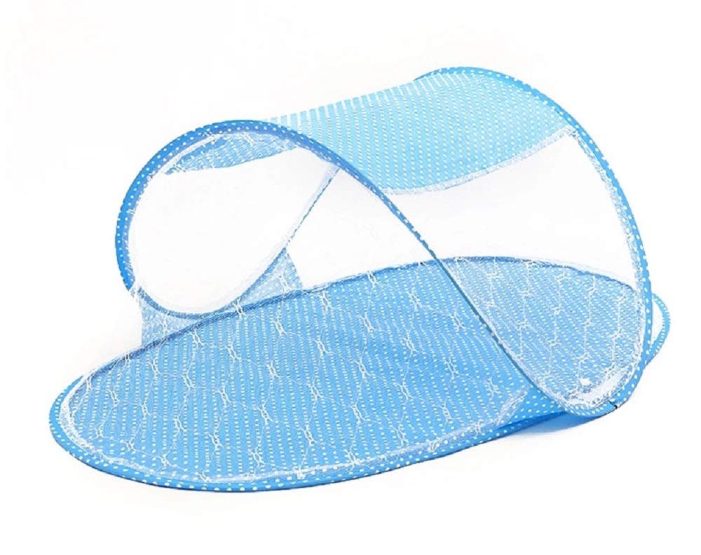 Lettino viaggio zanzariera culla bambini protezione insetti neonati azzurro portatile pieghevole comfort notte sicurezza casa idea regalo natale compleanno festa accessorio utile