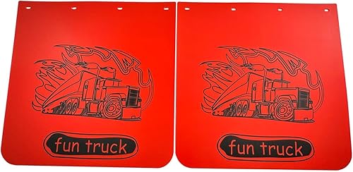 Miniatura 8 de iiLentes 2 aletas de fango de polímero resistente de 24 x 30 pulgadas, color negro, protector universal contra salpicaduras para semirremolques,