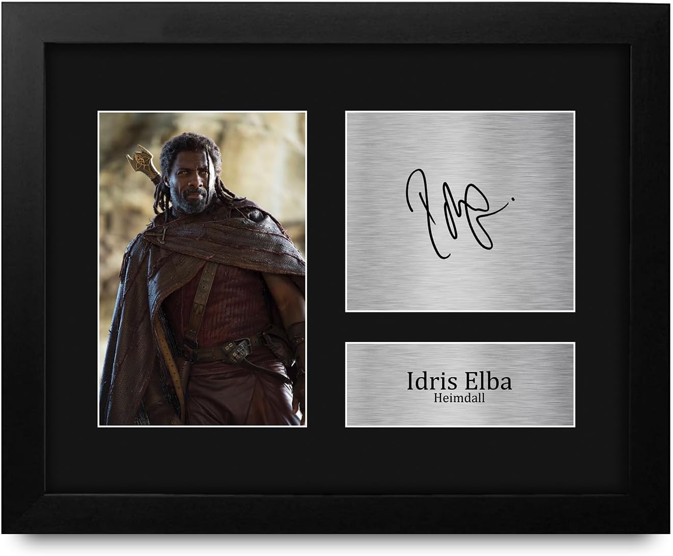 HWC Trading Idris Elba Thor Gifts Printed Signed Autograph Picture for Movie Memorabilia Fans - US Letter Framed (ID-008022)