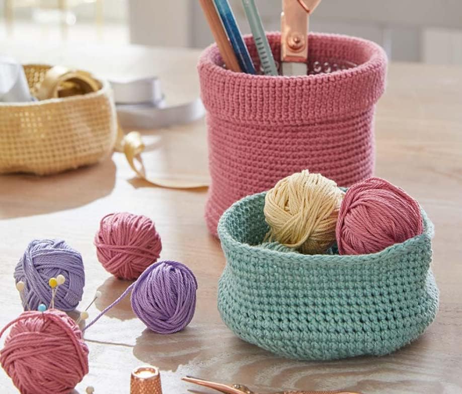 3 Skein SMC Catania Originals Cotton Yarn, Total 5.28 Oz. 100% Cotton, Each 1.76 Oz (50g) / 136 Yrds (125 m), Fine-Sport 2 (00408 - Pink, 3 Pack)