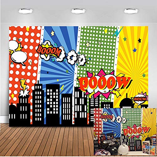 Mehofoto Supereroe Compleanno Foto Sfondo 7x5ft