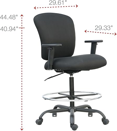 Miniatura 2 de Alera ALE Mota Series - Taburete grande y alto, color negro