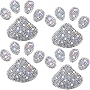 4 Pieces Crystal Car Decoration Stickers Bling Rhinestone Paw Decals White Crystal Car Stickers Bling Dog Paw Print Car Stickers for Car Bumper Window Laptops Decoration