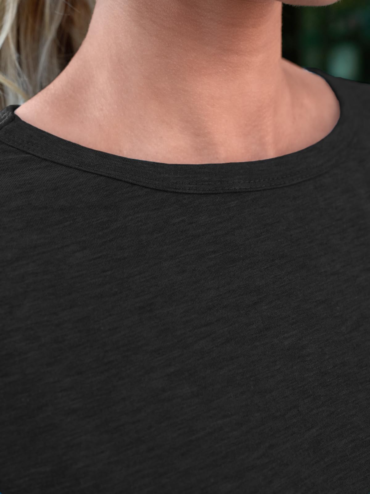 AirMood Maglietta estiva da donna, casual, con scollo rotondo