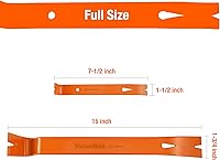 Vista 2 de ValueMax Juego de 2 barras planas de palanca, incluye mini barra de palanca de 7-1/2 pulgadas, extractor de uñas resistente de 15 pulgadas, barra