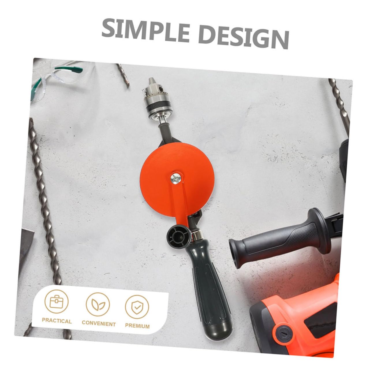 Trapano Manuale in Acciaio 3/8 Pollici, Controllo Manuale e Precisione per Fori nel Legno, per Studenti e Modellismo
