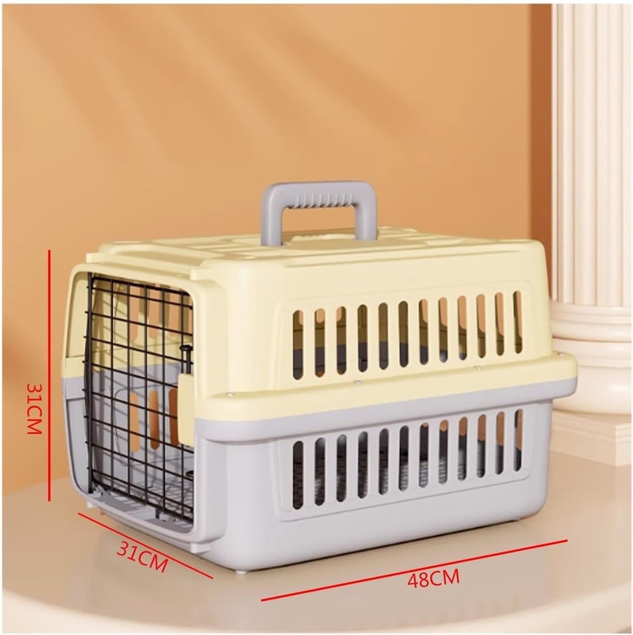 Dog Crate Pet Airline Box Cat Travel Portable Bag Check-in Cage Dog Small Transport(Pink)