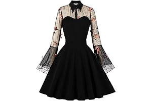 Women's Audrey Retro Polka Dot A-Line Cocktail Party Emo Homecoming Dresses
