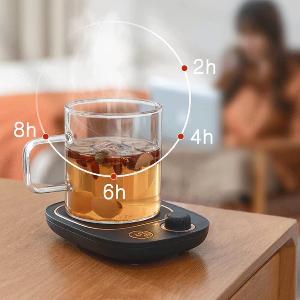 Beverage Warmer Cup Thermostatic Cup Heater Heating Coaster Desktop Heater Timer Heating Coaster for Office Home Use with Auto Shut Off Heater
