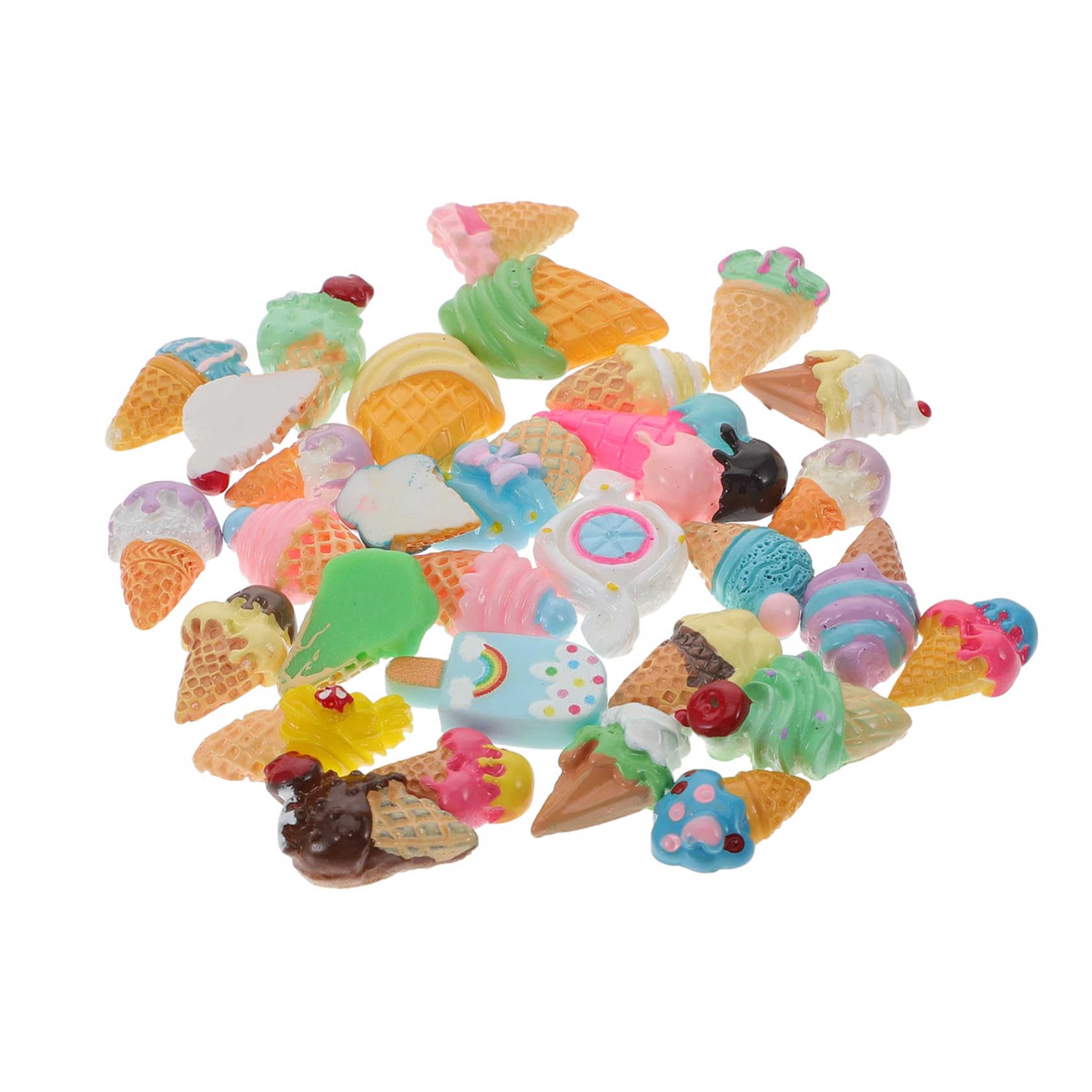 ORFOFE30pcs Miniature Food and Play Decor Nail Accessories Gemstones for Nails Resin Flat Back Button Handmade Necklaces) Scrapbooking Resin Charms Flatback Ice Cream Charms