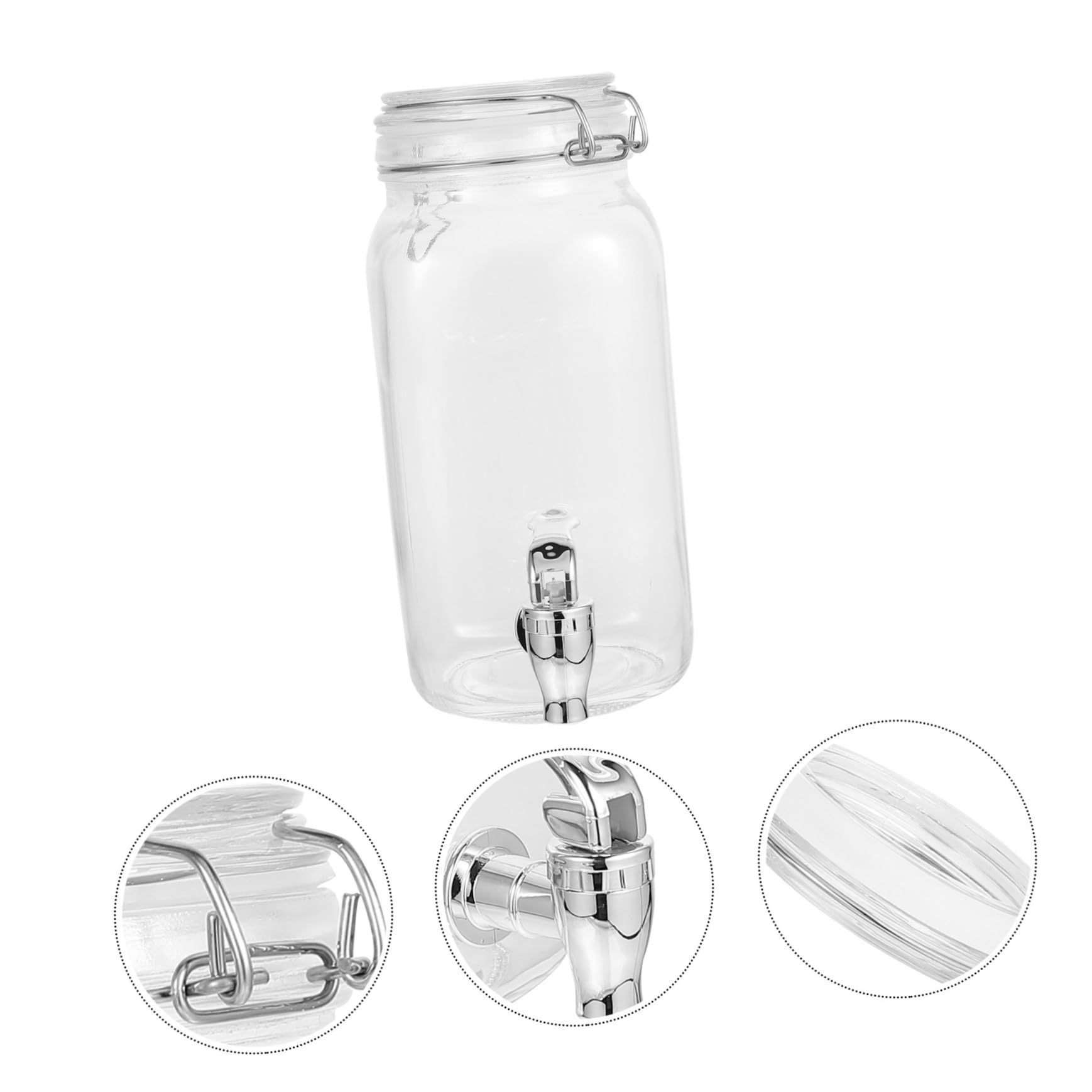 VICASKY 1pc Glass Beverage Dispenser with Faucet Juice and Wine Storage Tank for Home Bars and Parties Keeps Drinks Fresh and Flavorful