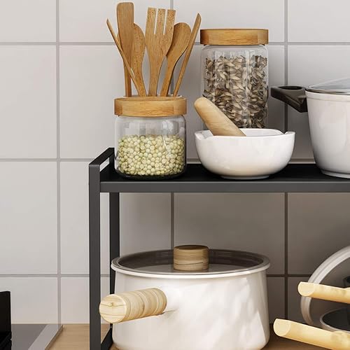 Miniatura 4 de ideaglass Organizador de encimera, estante de especias para armario, estante de despensa de gabinete de 20 pulgadas, organización y almacenamiento