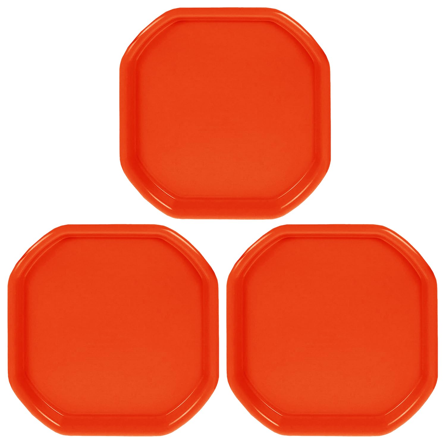(Set of 3) Small Plastic Mixing Tray Water Play Builder Equipment Sand Pool Pit Tray Water Game Garden Beach Tuff Toddlers Messy Activities For Cement Mortar & Sand Plastering 70x70 CM (Orange)