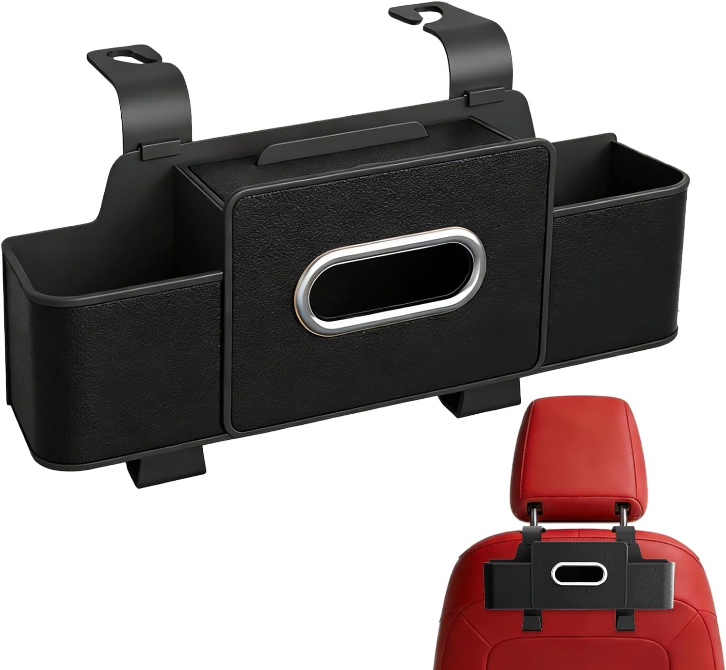 Car Seat Organizer Backseat Waterproof Leather Multi-Compartment