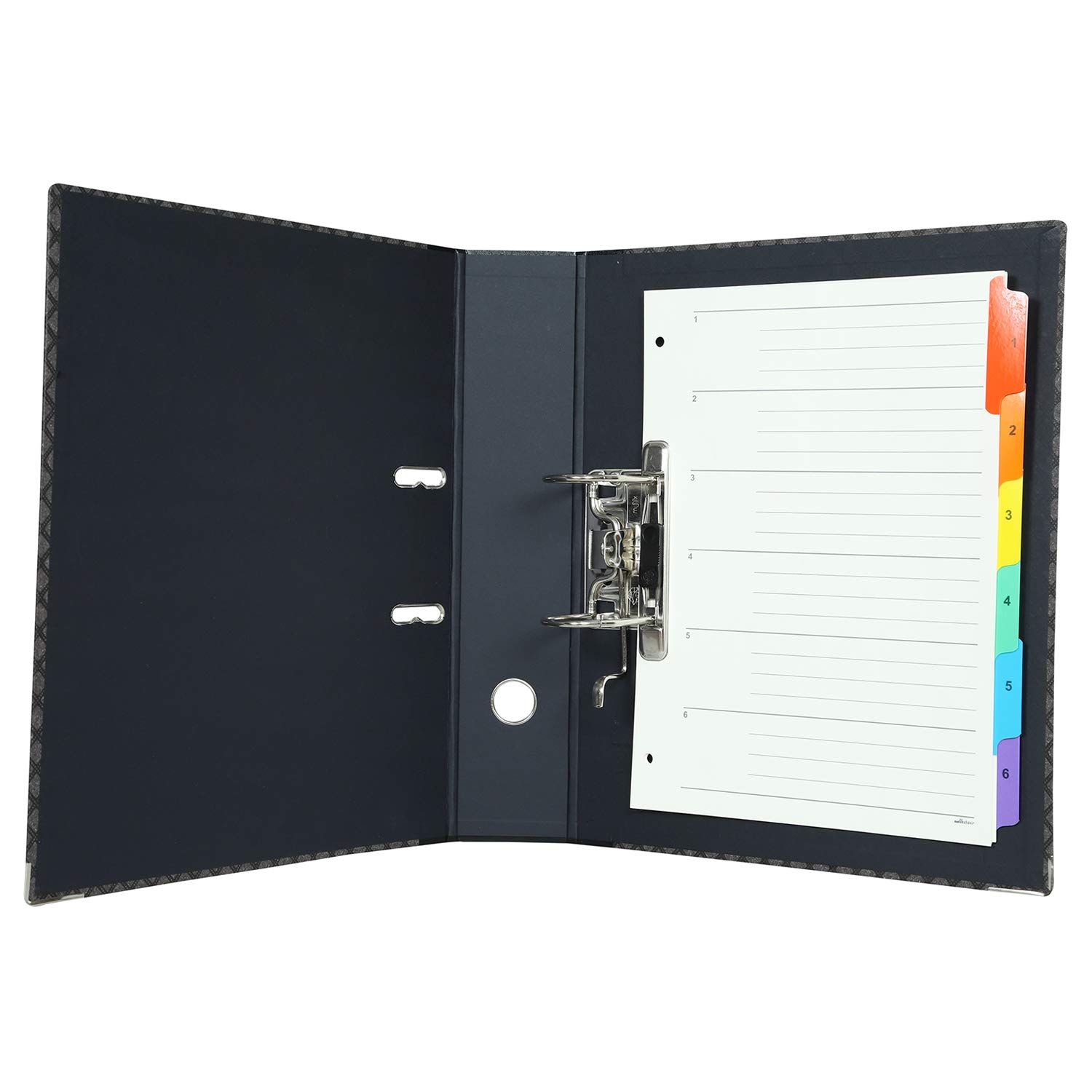 Mahavir Superial - Classeur à levier 2D Format protocole (216 mm x 343 mm), clip 70 mm, couverture thermosensible en papier et fermeture Rado - Lot de 2 - Gris et marron