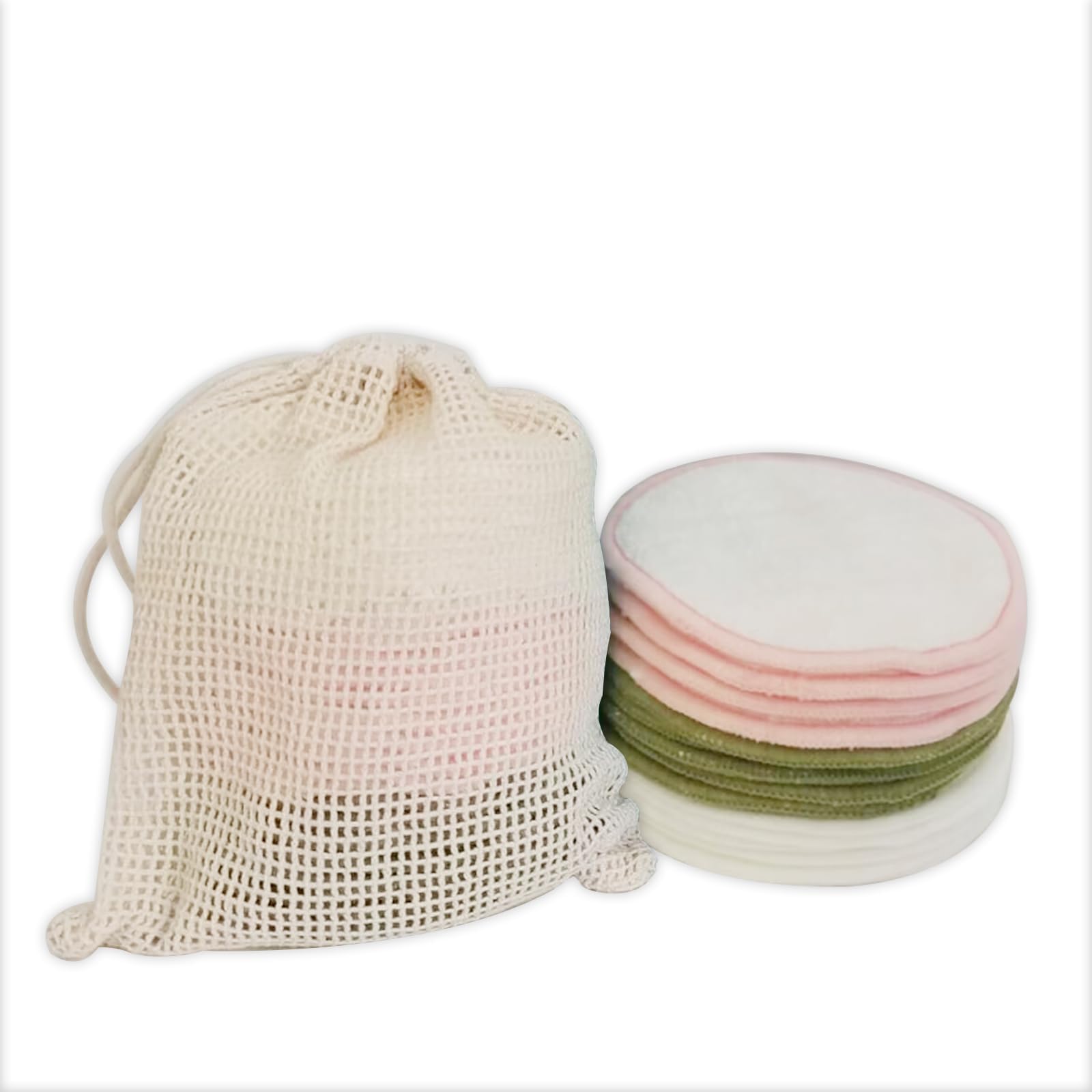 16 Organic Cotton Rounds Reusable Makeup Remover Pads