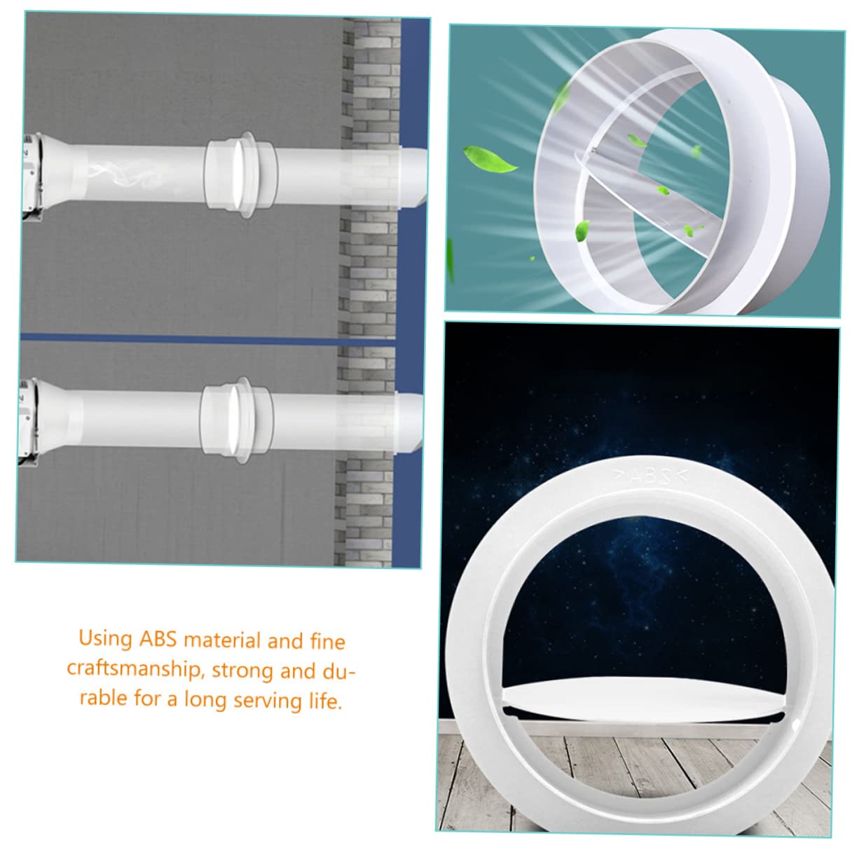 Tofficu 5 Stück Duct Connector mit Rückflussverhinderer Material Einfache Installation für Klimaanlagen und Abluftventilatoren Effektiver Luftstromblocker für Gewerbliche und Private