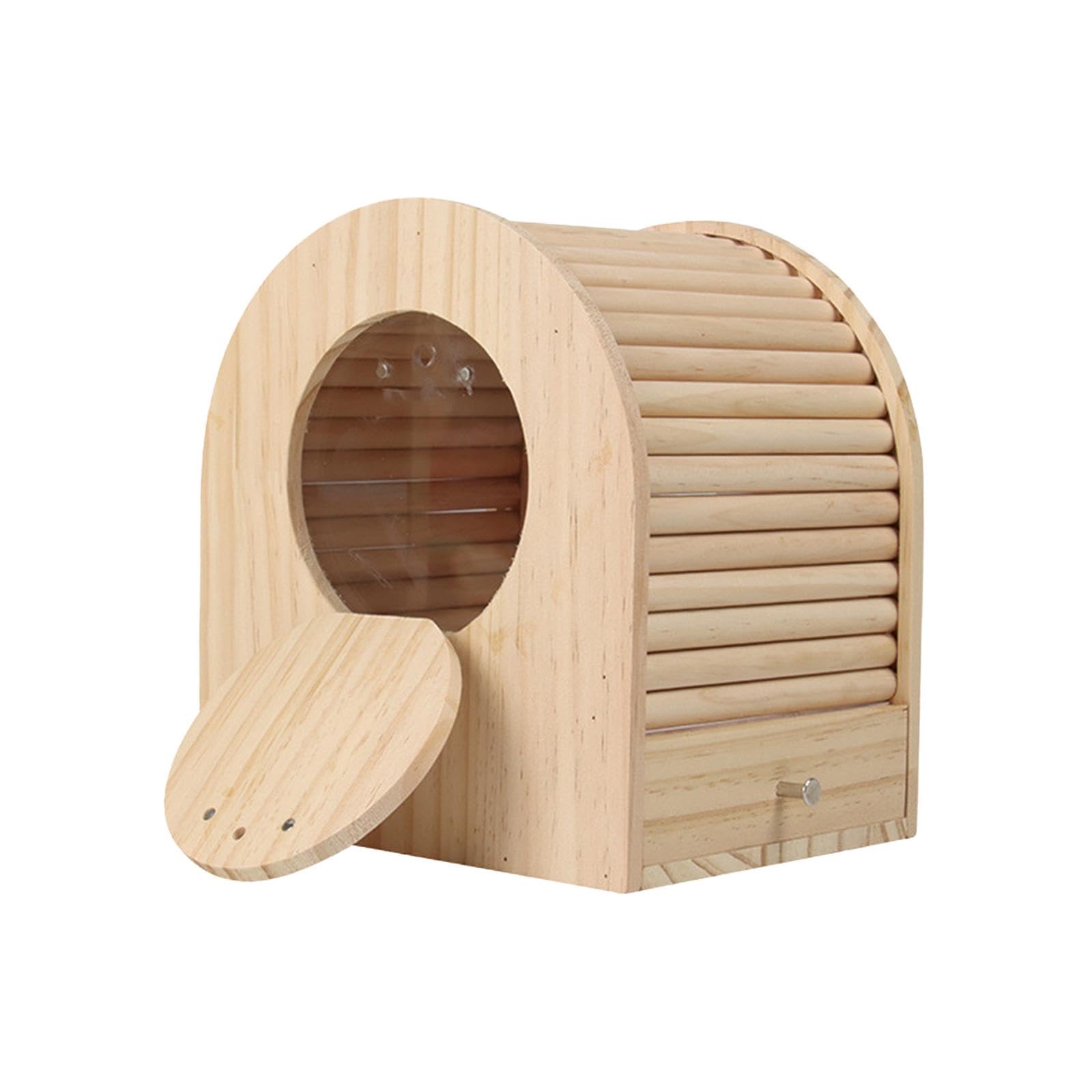 Nido de Madera, para Pájaros, Refugio, Jaula de Cría Abierta, Nido para Periquitos, Cacatúas Y Cotorras.