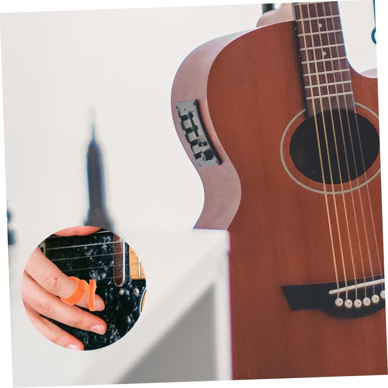 ibasenice 6stücke Anti-rutsch Gitarren-pick- Für Anfänger Praktische Fingerabdeckungen Gitarre Schützt Picks Vor Verlust Für Gitarrenliebhaber Und Musiker