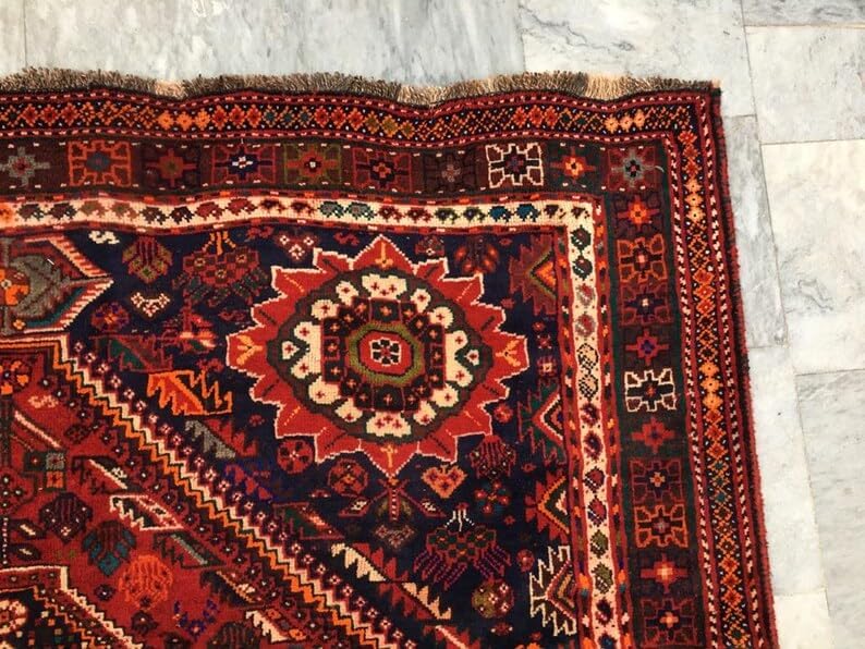Hand Knotted 5x9 Afghan Turkoman Rug Vintage Boho Style Traditional Turkish Large Area Rug for Bedroom & Living Room 262 x 163 cm