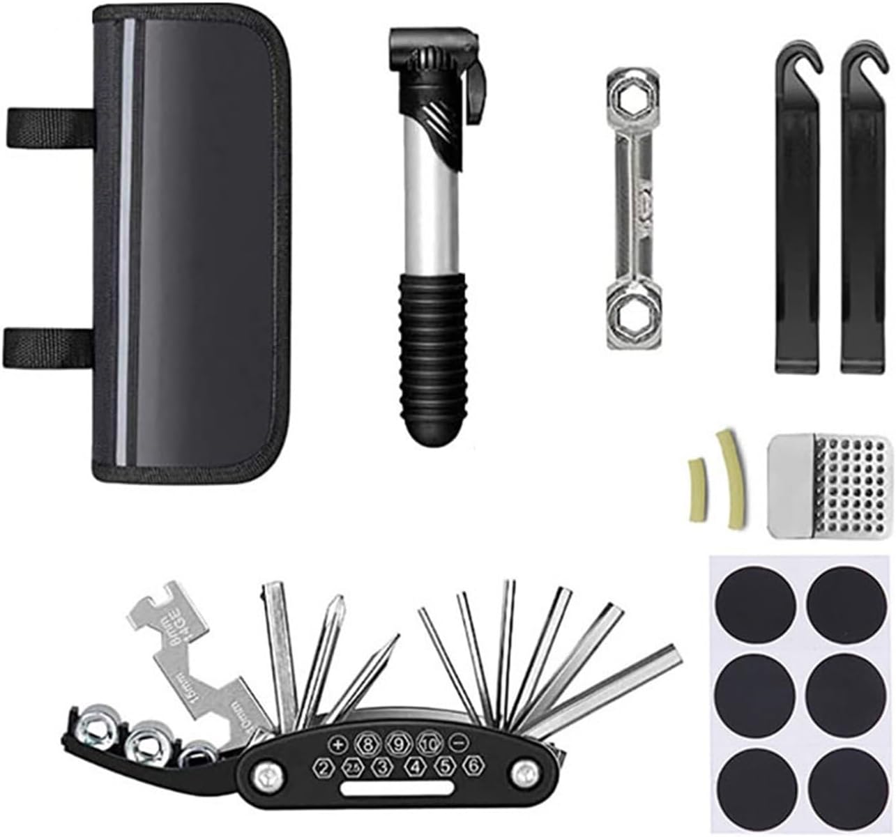 Bicycle Repair Kits Bag Pump Tire Patch Lever Outdoor Tool Cycling Road Bike Repair Kits Multifunctional Bicycle Repair Tools
