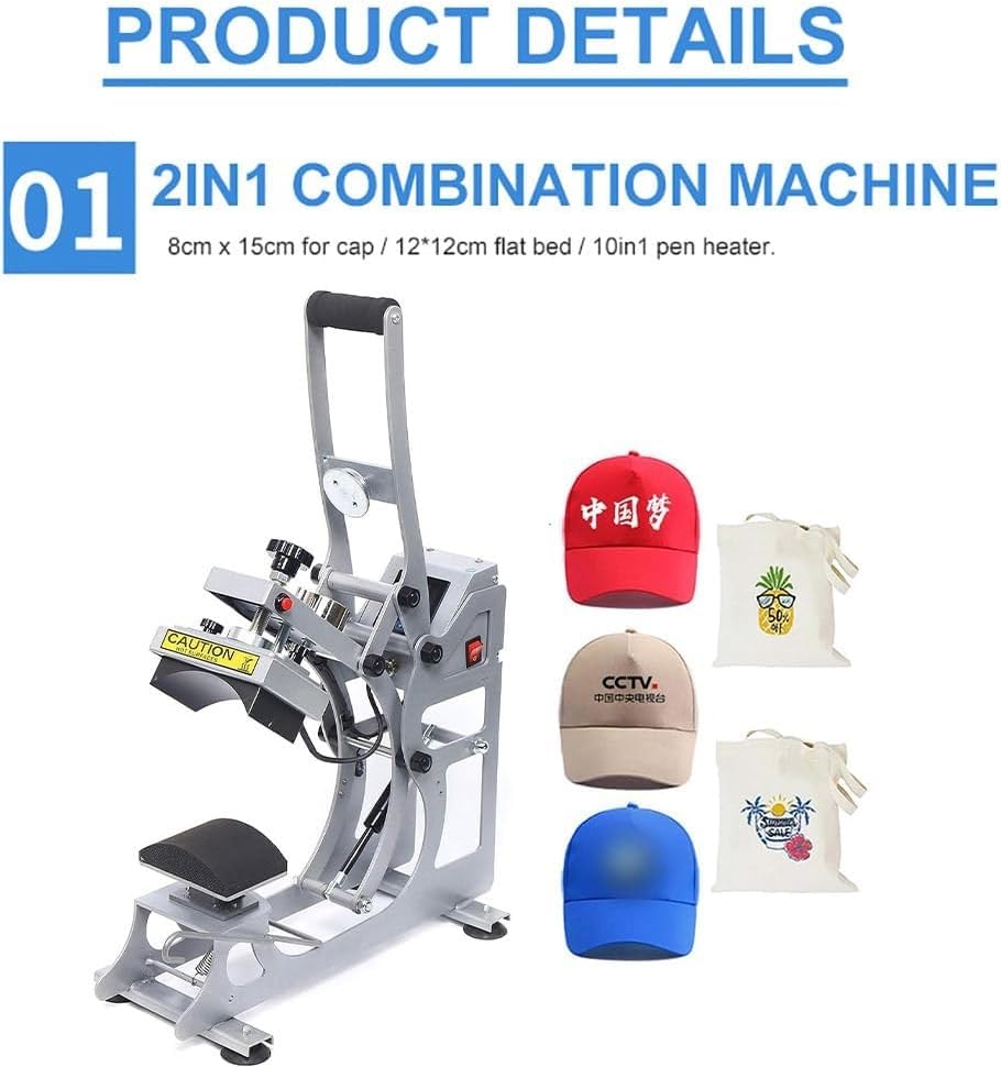 Máquina termo fijadora para gorras y textil 550W miniatura 3