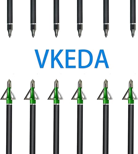 Miniatura 15 de Pernos de ballesta de carbono de 20 pulgadas, paquete de 12 y 12 unidades, kit de puntas de caza de flechas de ballesta de carbono para caza y Rojo