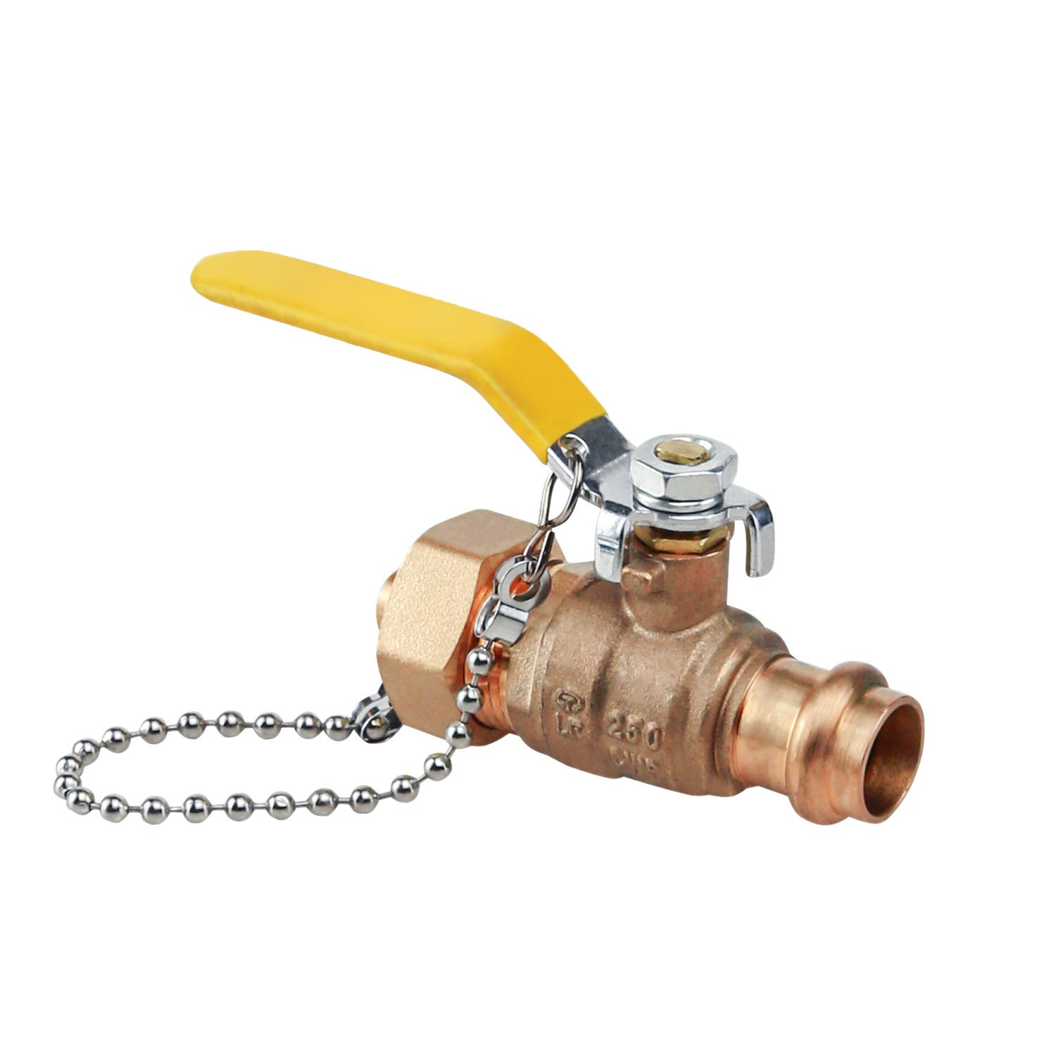 Midline Valve VBHR256 Robinet Extérieur à Boisseau Sphérique en Laiton avec Chaîne et Bouchon 1,9 cm Presse x MHT