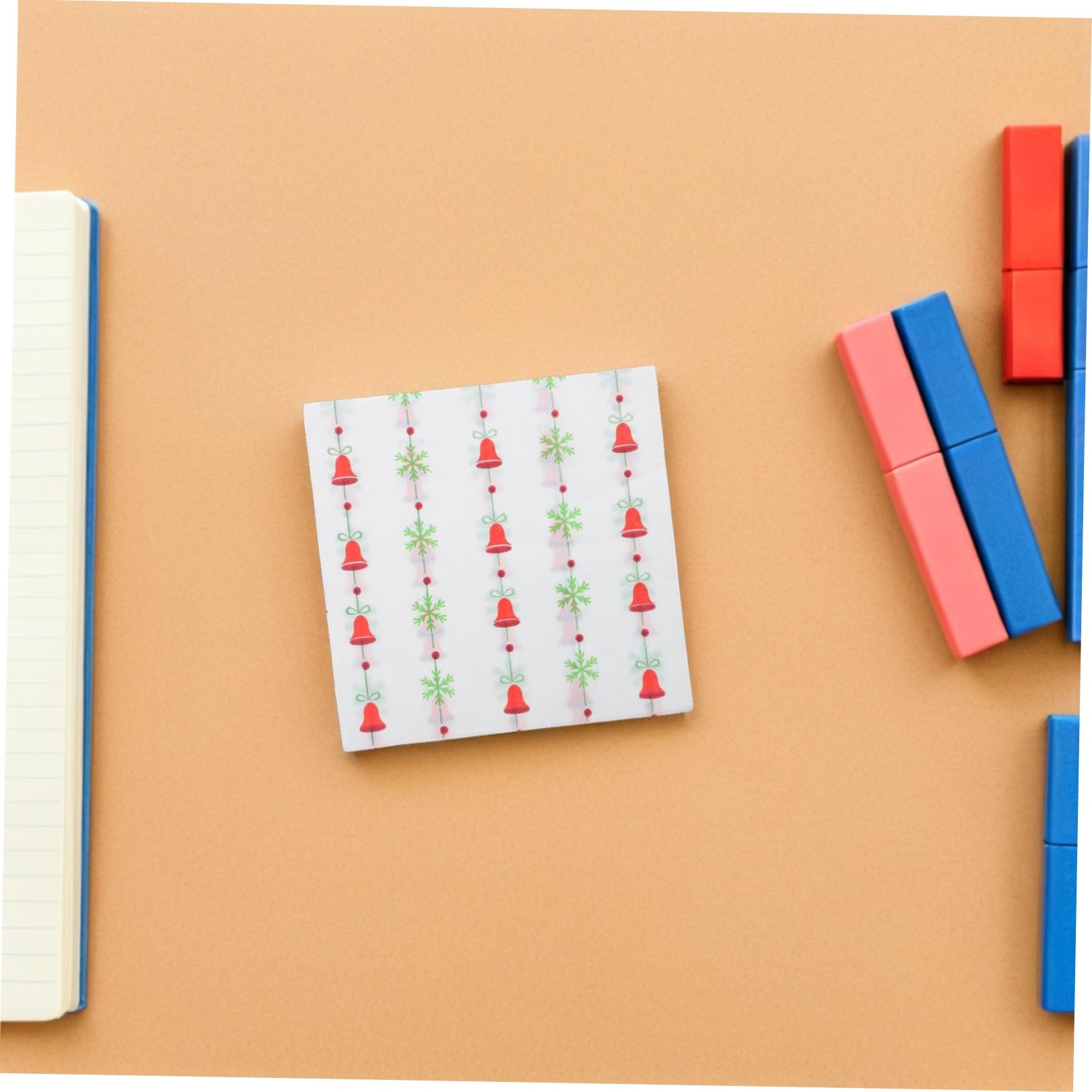 120 Servilletas Navideñas: Servilletas Navideñas Con Un Diseño Único De Campanas - Papel Absorbente Desechable Para Reuniones Navideñas