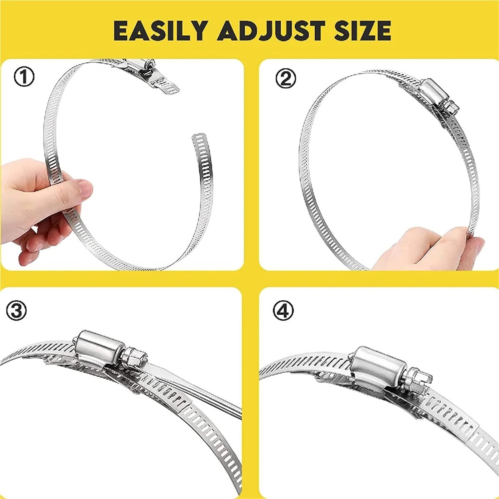 3 juegos de abrazadera manguera accionamiento helicoidal acero inoxidable, ajustable for bricolaje, conducto para Manguera