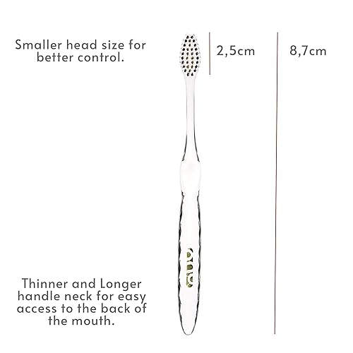 Miniatura 6 de Cepillo de dientes plateado con mango azul Nano-B