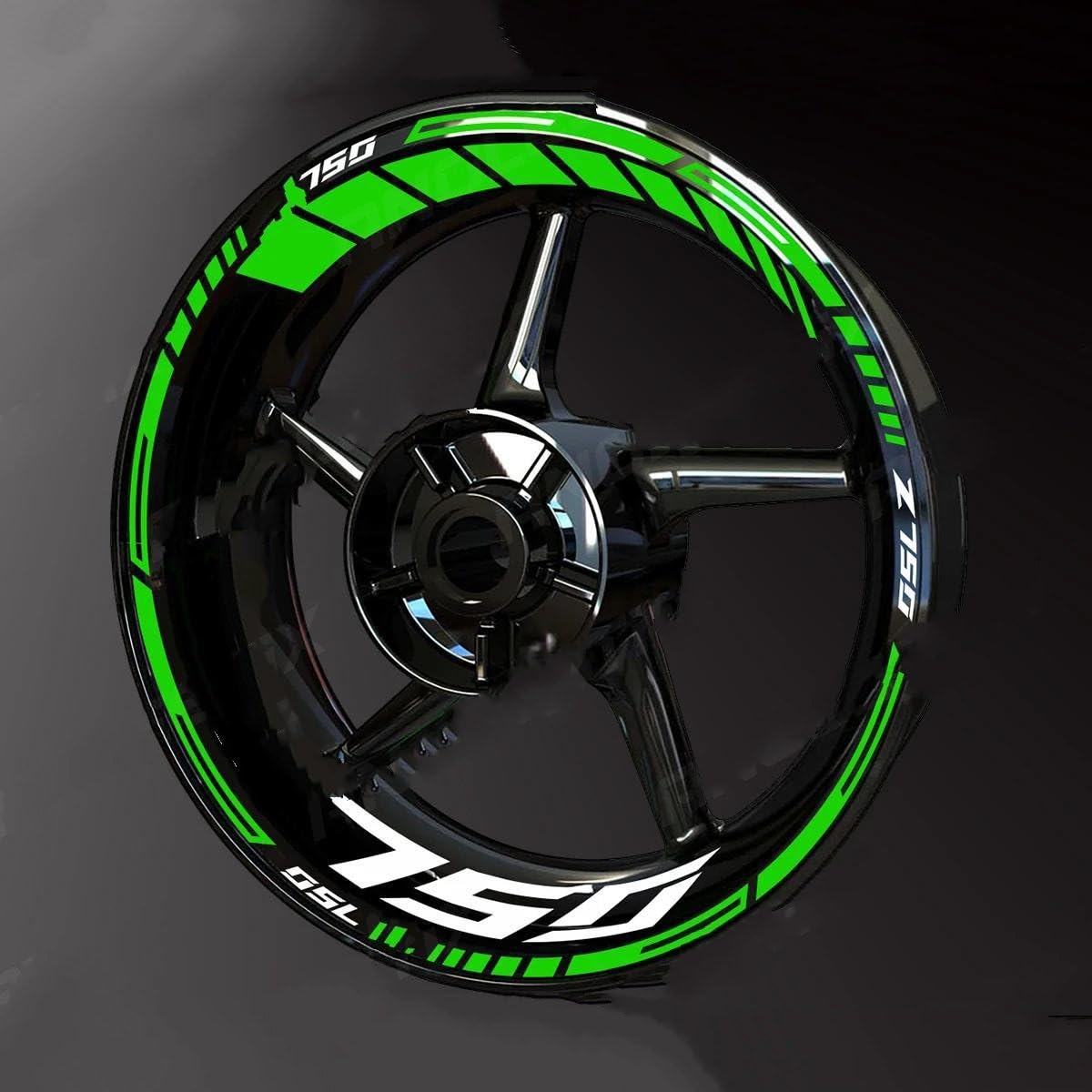 Reflective Motorcycle for Kawasaki for Z750 Wheel Sticker Hub Decal Rim Stripe Tape(Color4)