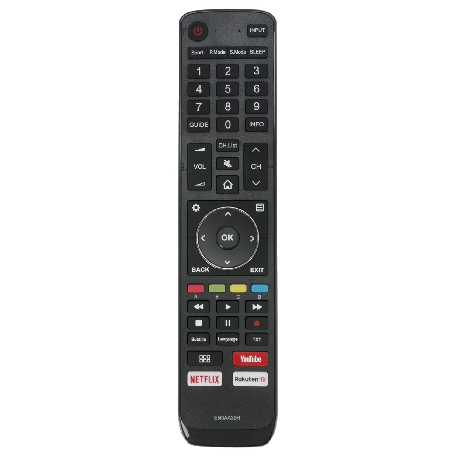 Telecomando Vocale Sostitutivo VINABTY ERF3H80H – Per TV Hisense, Modello ERF3H80H, Necessita Abbinamento (batterie Escluse)