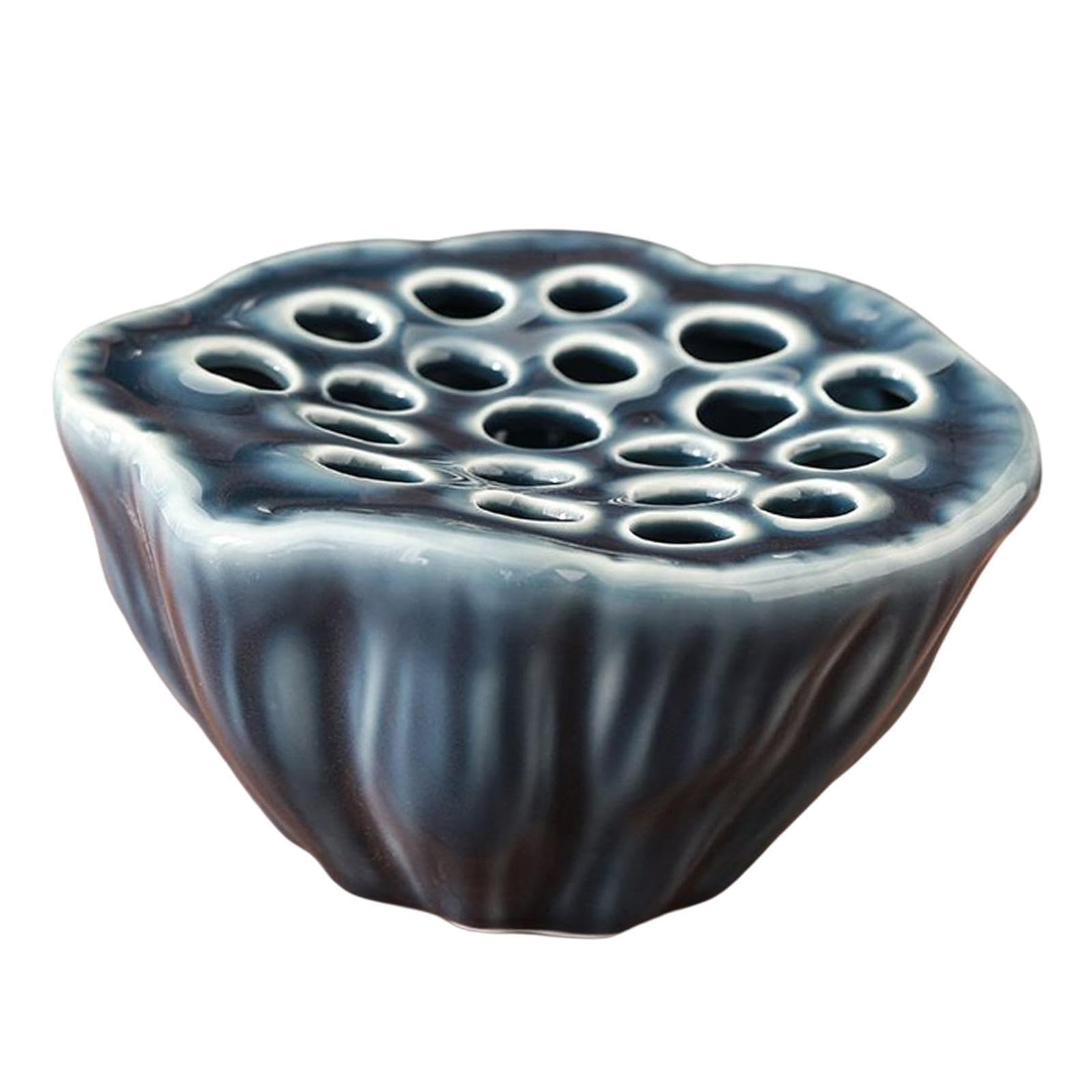 PIXZCSA Traditional Pod Flower Vase Decorative Ceramic Planter For Living Room And Home Convenient To Clean. Ceramic Vase, Blue, 13.5x12x7cm