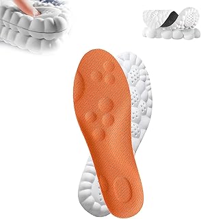 Medical Memory Foam Foot Pressure Relief - Medical Silicone Insoles with Massage Pads and Ventilation Pores - Suitable for Men and Women and All Types of Shoes (Orange, onesize)